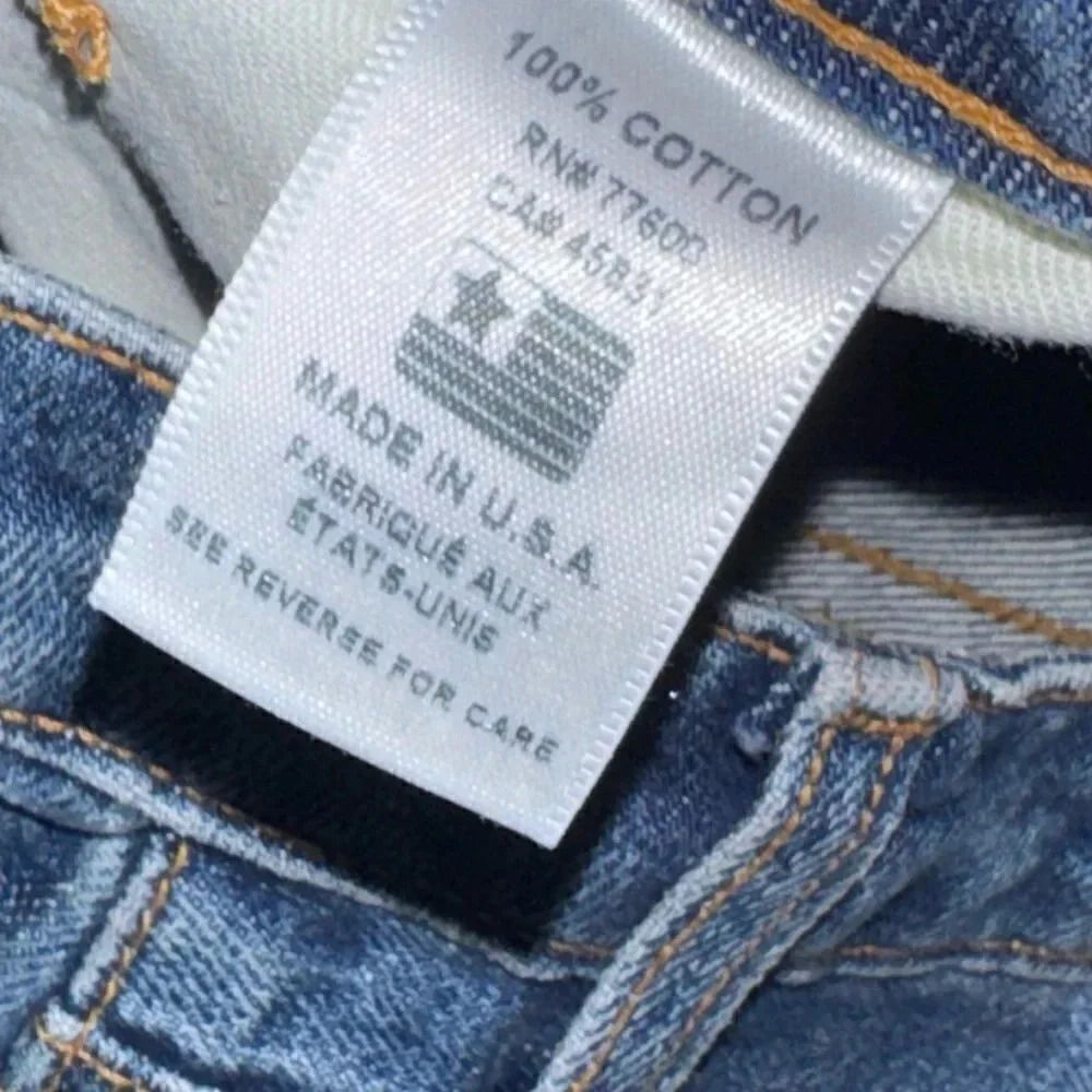 🔥 NWT FREE PEOPLE X SANDRINE ROSE Distressed INDIGO straight leg Jean size 28 - Picture 12 of 12